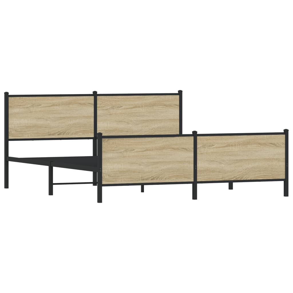 Metalni okvir kreveta bez madraca boja hrasta sonome 183x213 cm