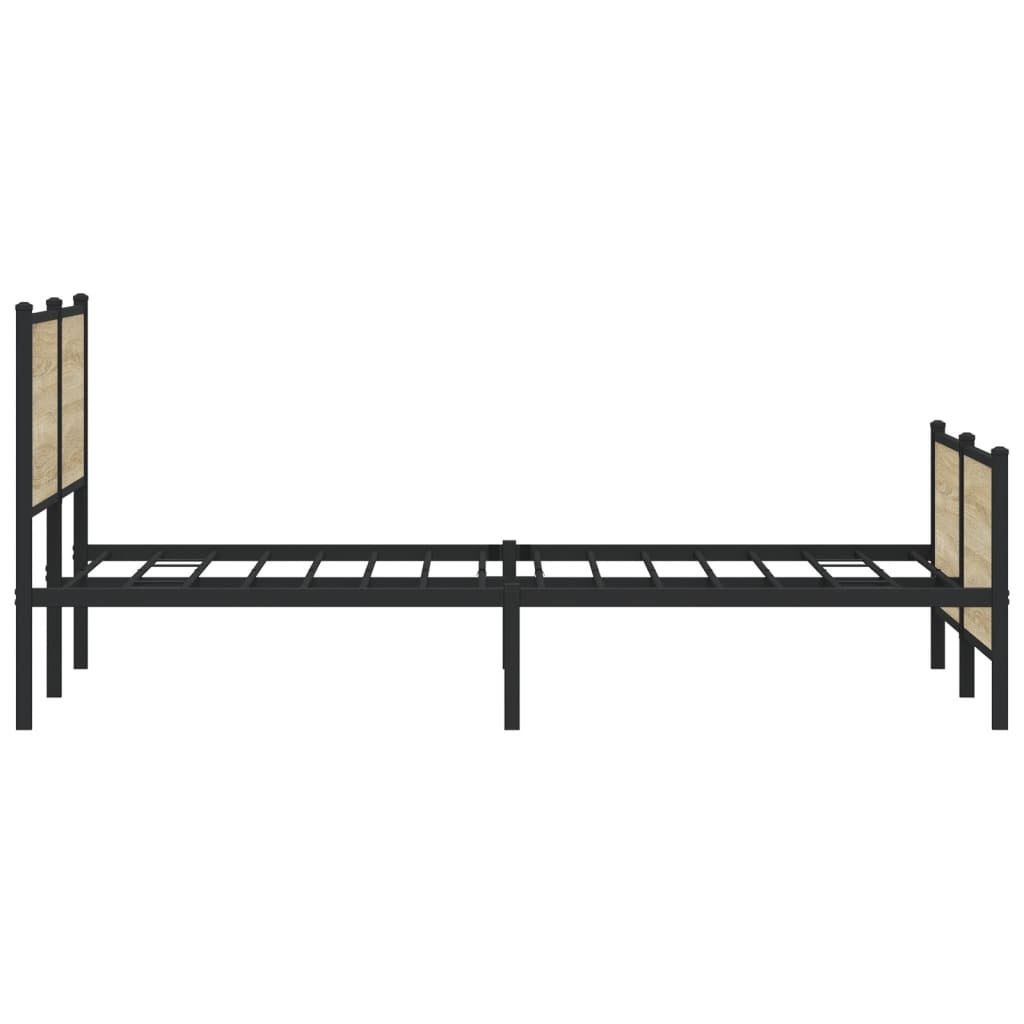 Metalni okvir kreveta bez madraca boja hrasta sonome 183x213 cm