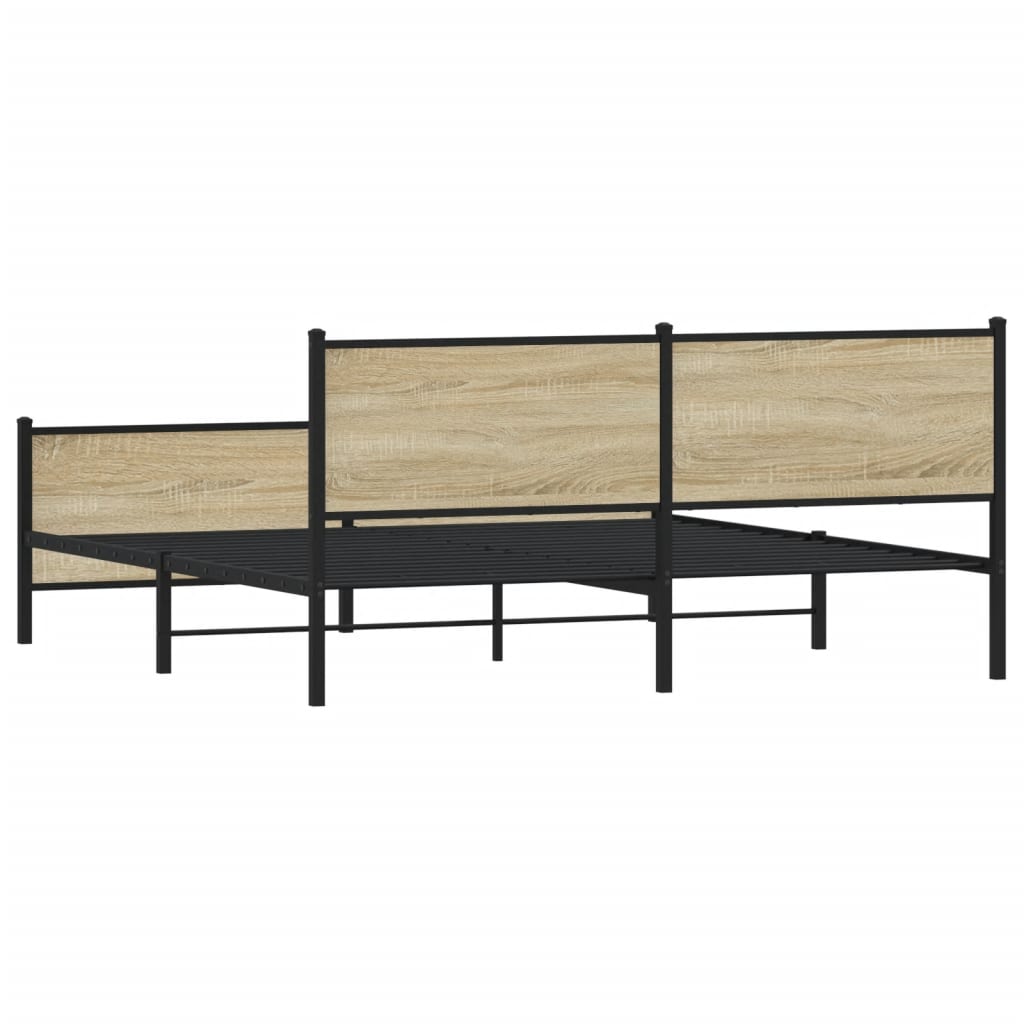 Metalni okvir kreveta bez madraca boja hrasta sonome 183x213 cm