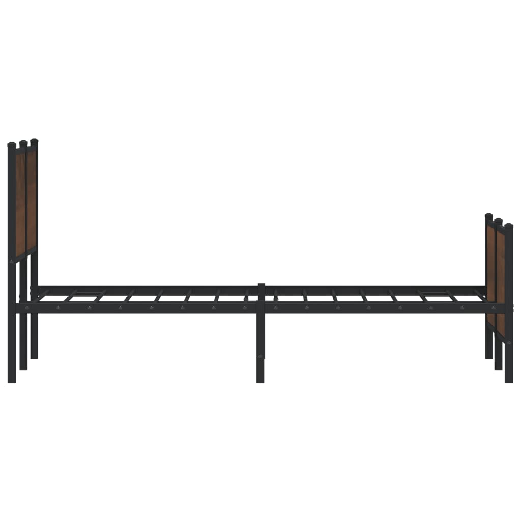 Metalni okvir kreveta bez madraca smeđa boja hrasta 150x200 cm