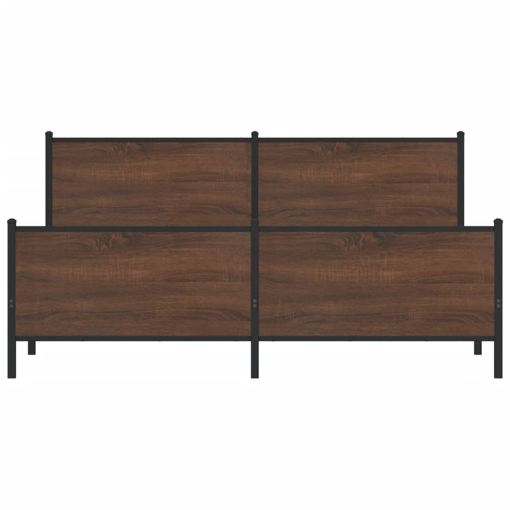 Metalni okvir kreveta bez madraca smeđa boja hrasta 183x213 cm