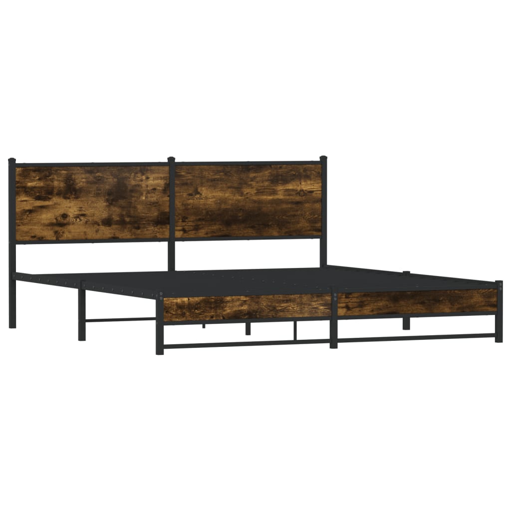 Metalni okvir kreveta bez madraca boja hrasta 180x200 cm
