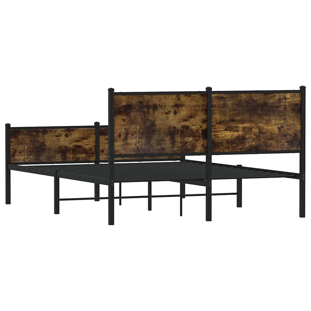 Metalni okvir kreveta bez madraca boja hrasta 150 x 200 cm