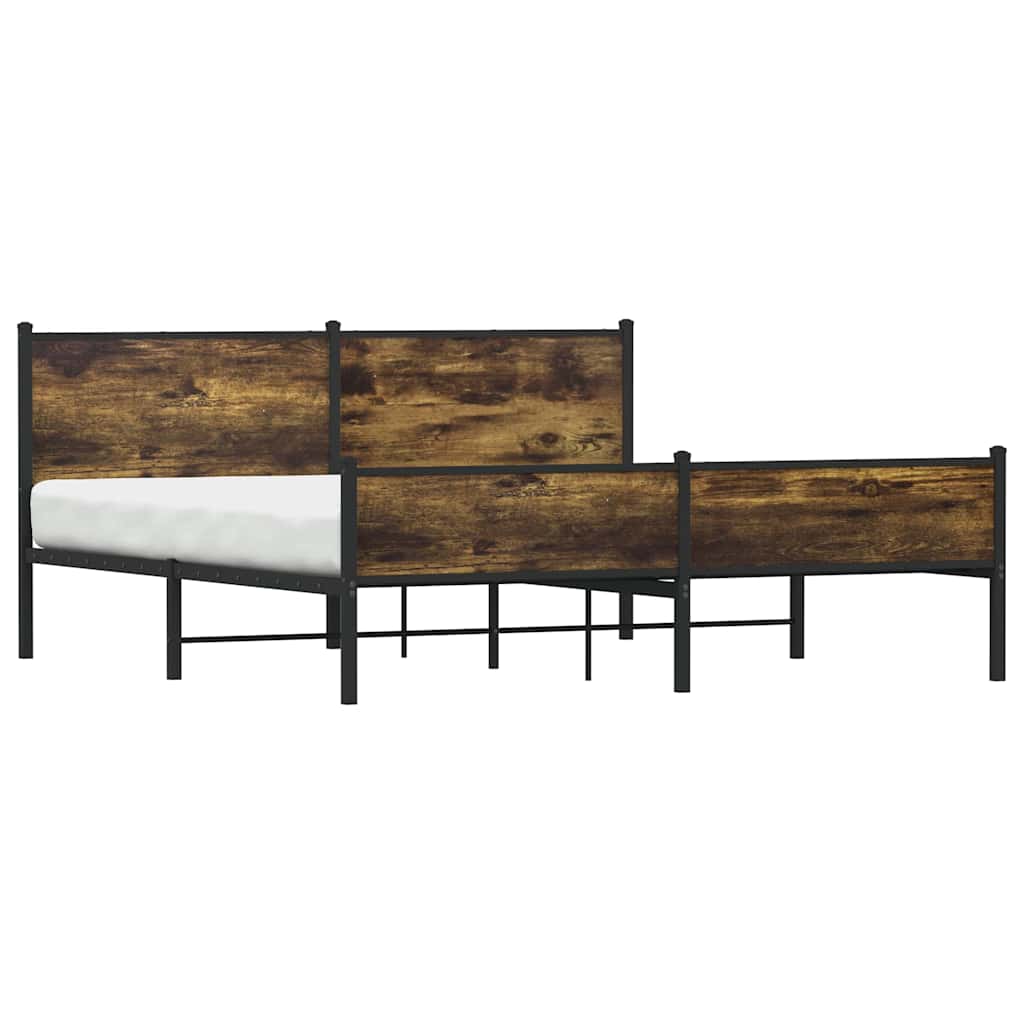 Metalni okvir kreveta bez madraca boja hrasta 180x200 cm