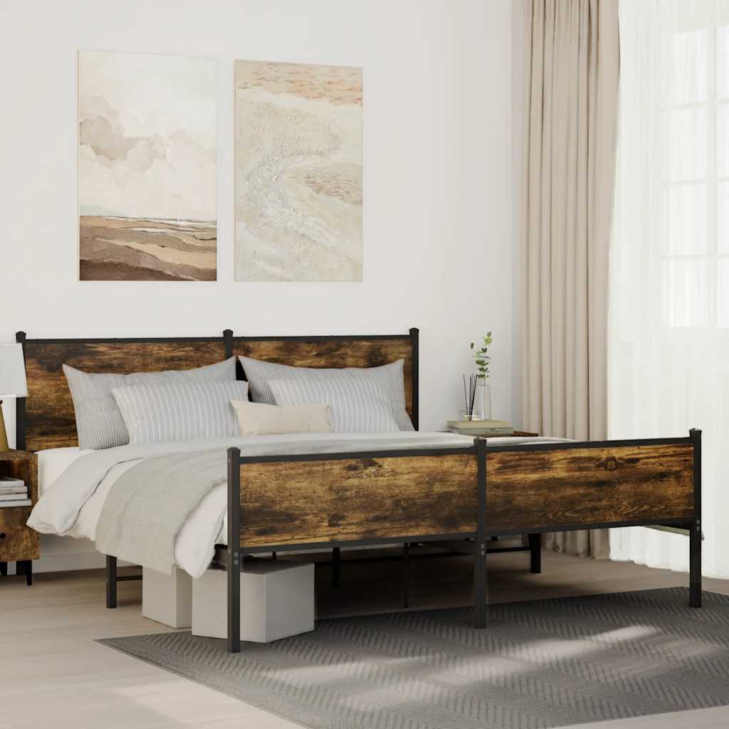 Metalni okvir kreveta bez madraca boja hrasta 180x200 cm