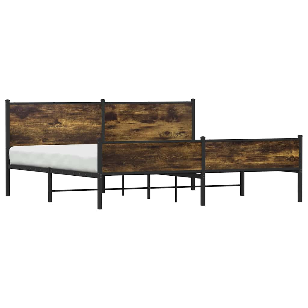 Metalni okvir kreveta bez madraca boja hrasta 193x203 cm