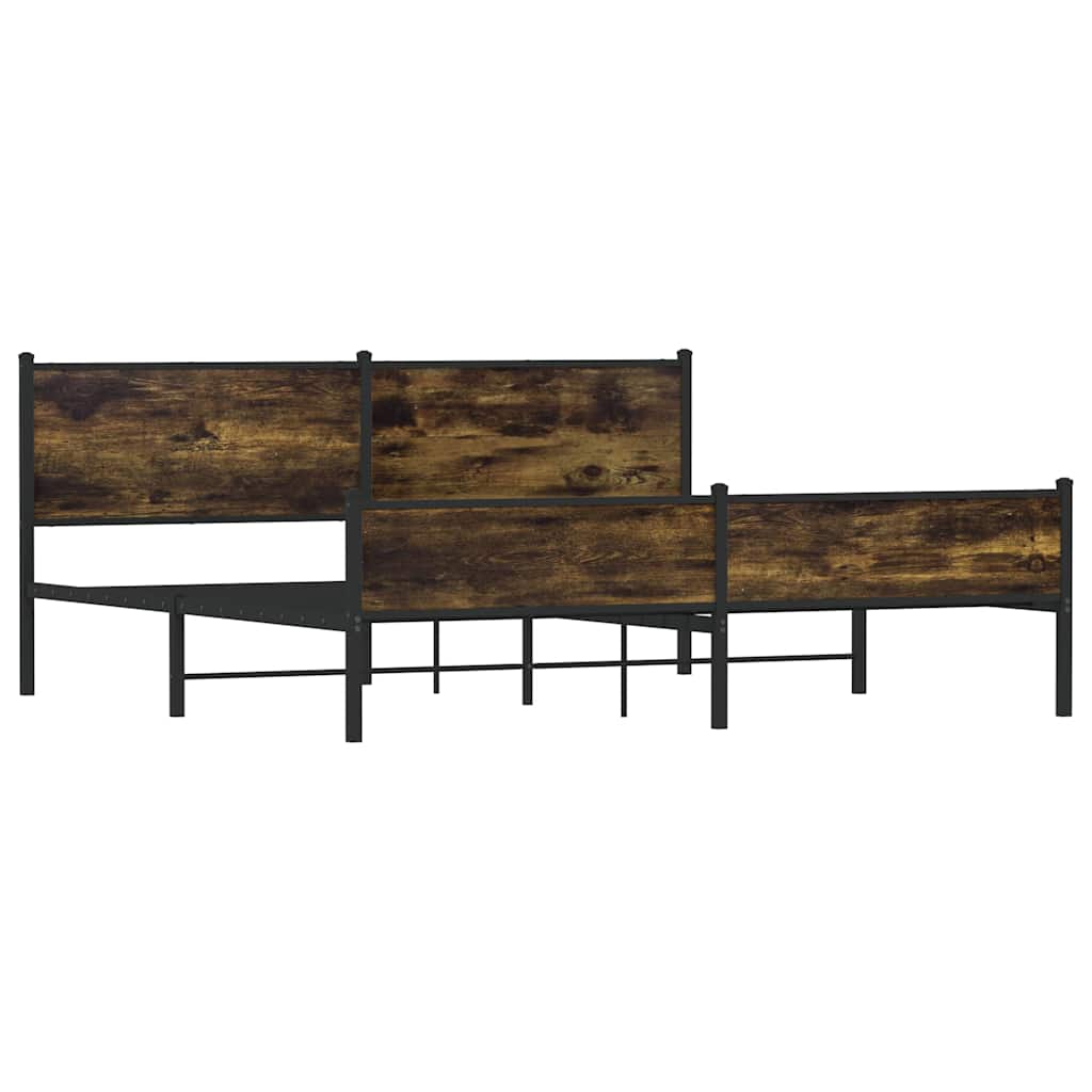 Metalni okvir kreveta bez madraca boja hrasta 193x203 cm