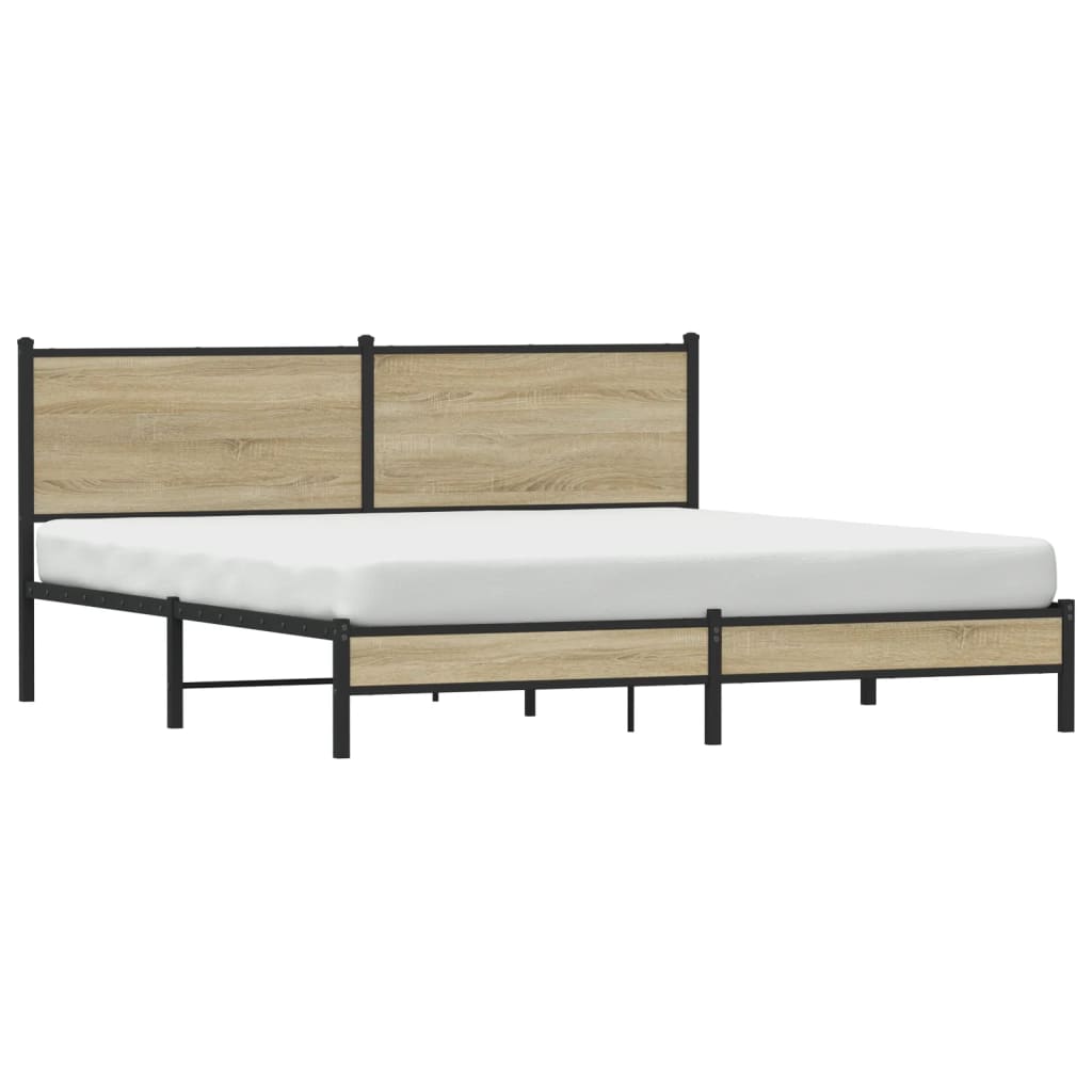 Metalni okvir kreveta bez madraca boja hrasta sonome 183x213 cm