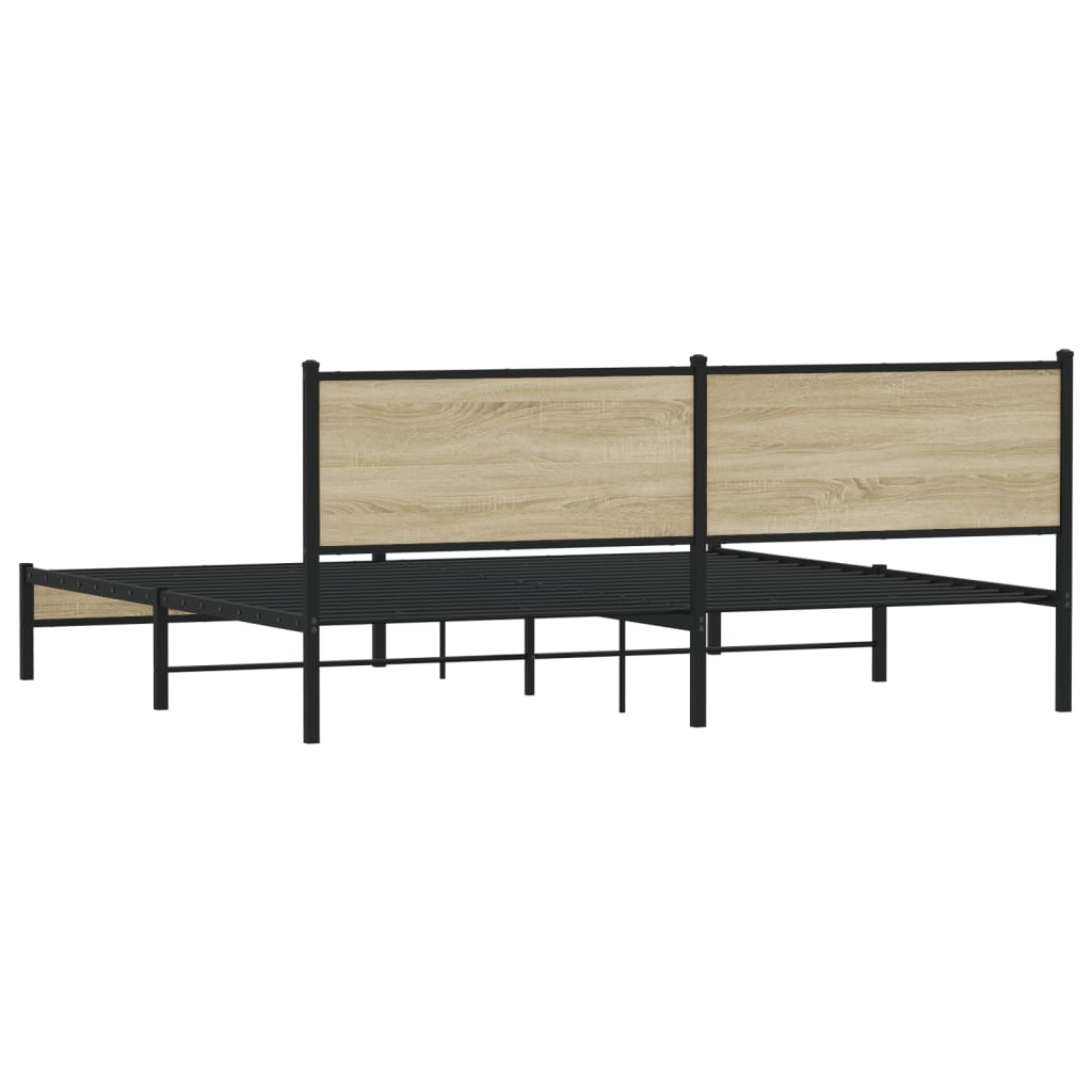Metalni okvir kreveta bez madraca boja hrasta sonome 193x203 cm