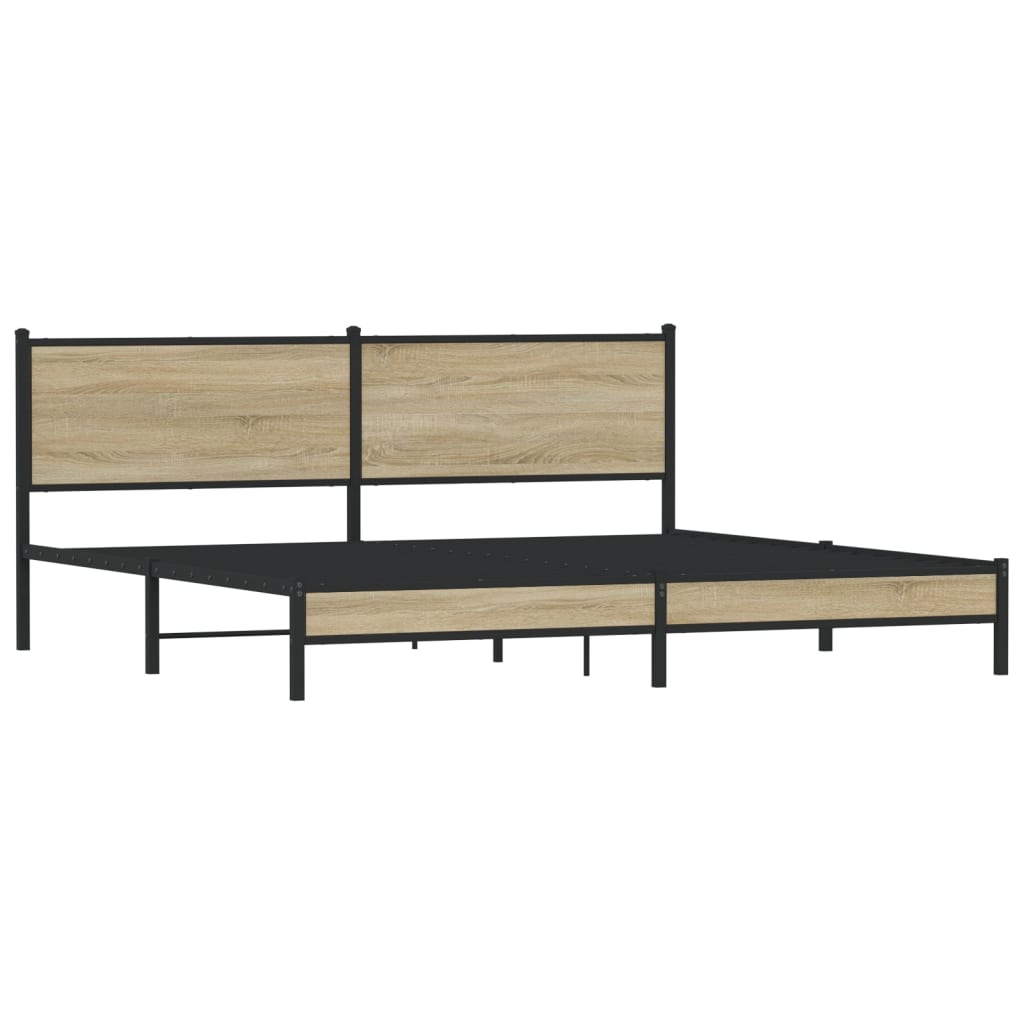 Metalni okvir kreveta bez madraca boja hrasta sonome 200x200 cm