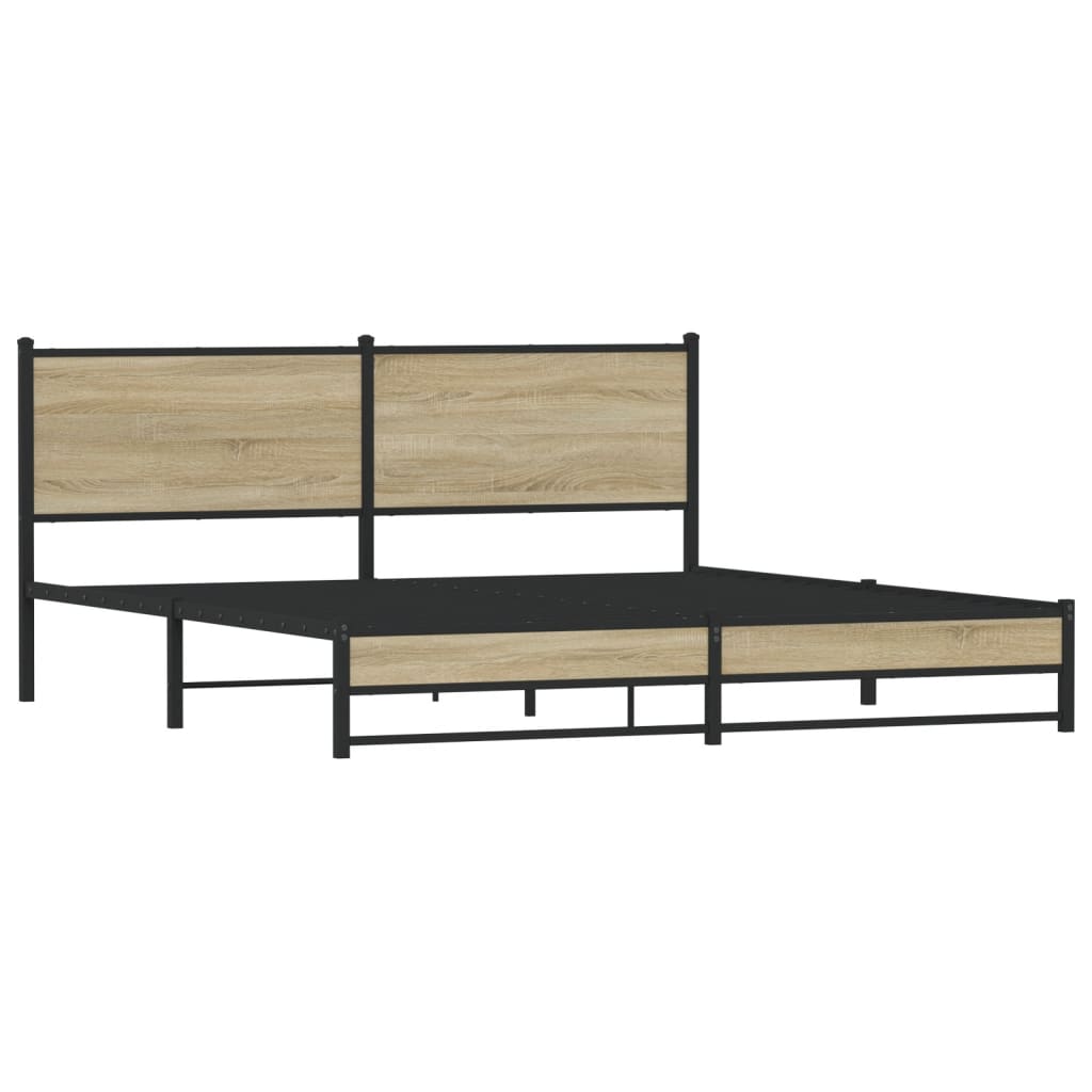 Metalni okvir kreveta bez madraca boja hrasta sonome 183x213 cm