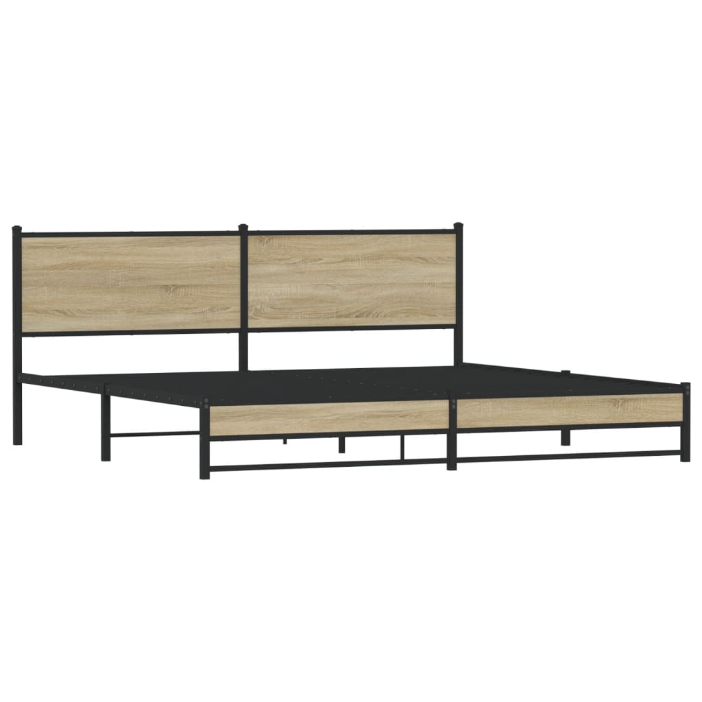 Metalni okvir kreveta bez madraca boja hrasta sonome 200x200 cm