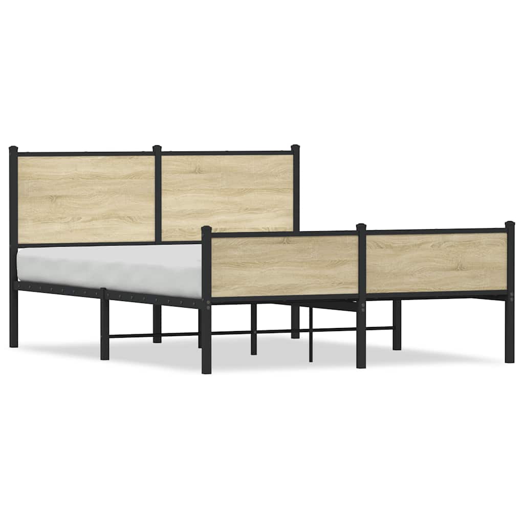 Metalni okvir kreveta bez madraca boja hrasta sonome 150x200 cm