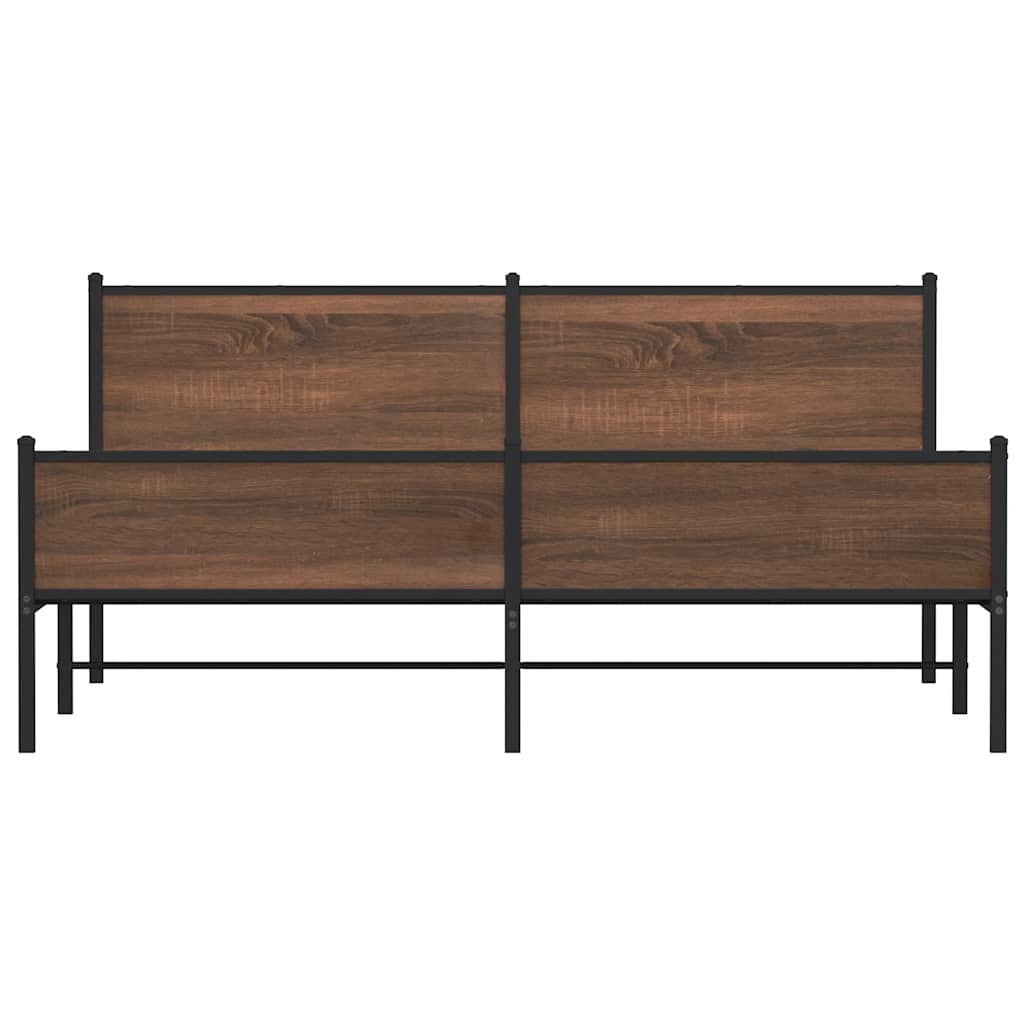 Metalni okvir kreveta bez madraca smeđa boja hrasta 160x200 cm