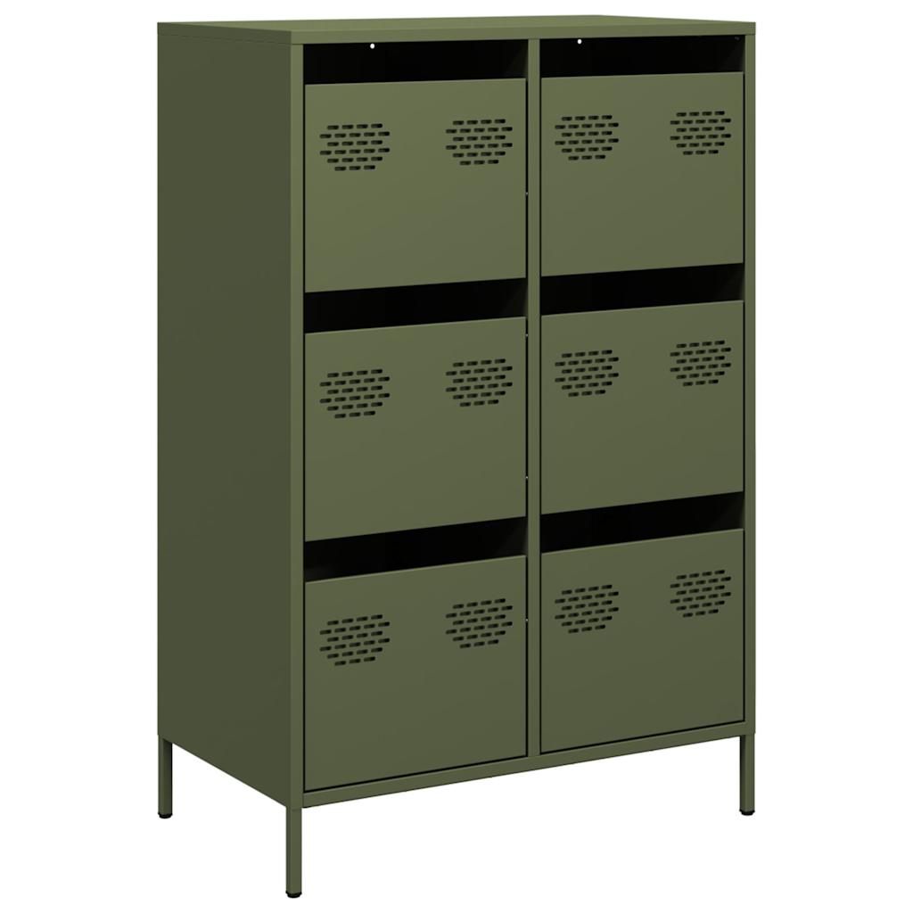 Visoka komoda maslinastozeleni 68x39x101,5 cm od čelika