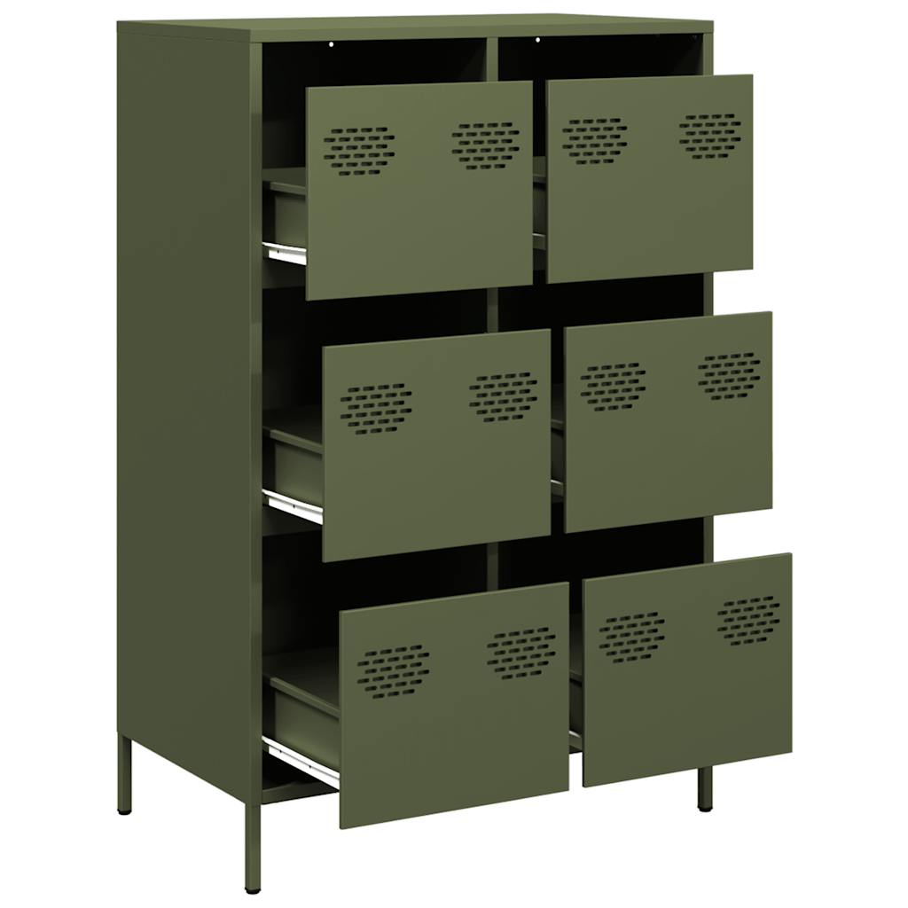 Visoka komoda maslinastozeleni 68x39x101,5 cm od čelika