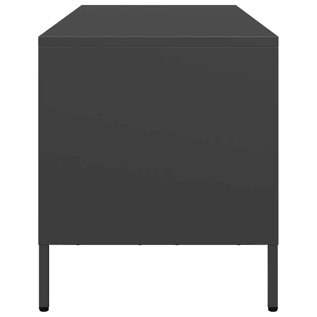 TV ormarić crni 101,5x39x43,5 cm hladno valjani čelik