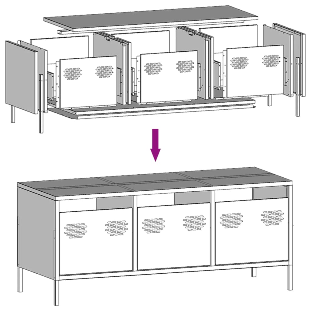 TV ormarić antracit 101,5 x 39 x 43,5 cm hladno valjani čelik