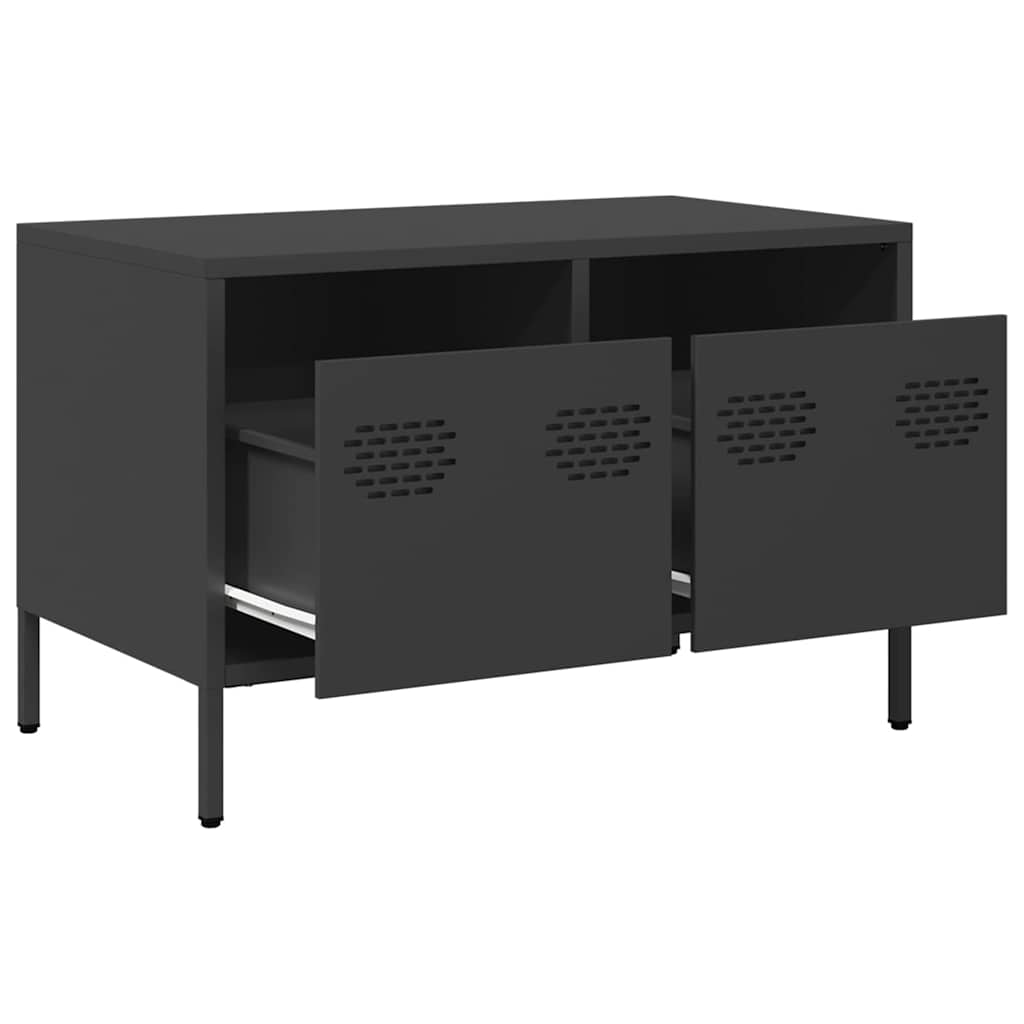TV ormarić crni 68 x 39 x 43,5 cm hladno valjani čelik