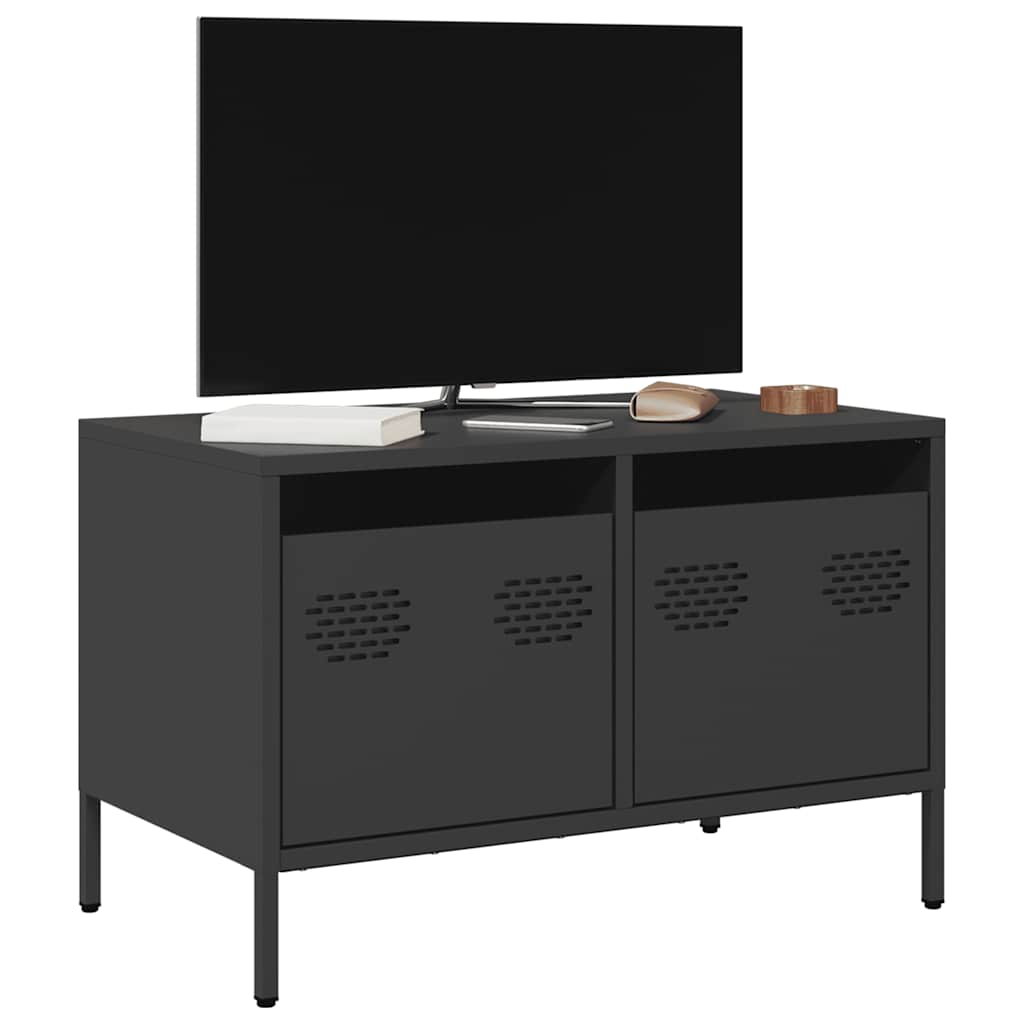 TV ormarić crni 68 x 39 x 43,5 cm hladno valjani čelik