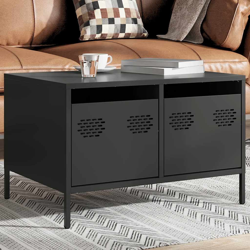 TV ormarić crni 68x50x43,5 cm hladno valjani čelik