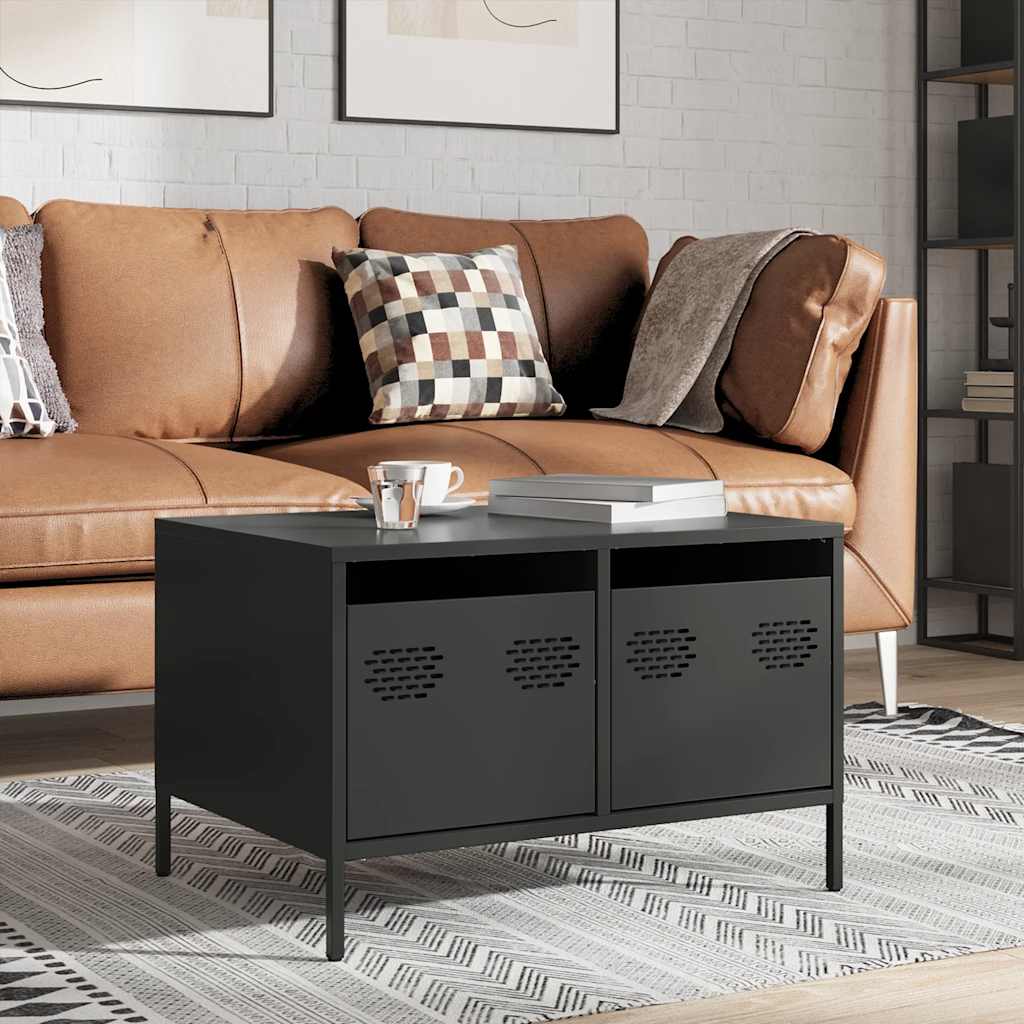 TV ormarić crni 68x50x43,5 cm hladno valjani čelik