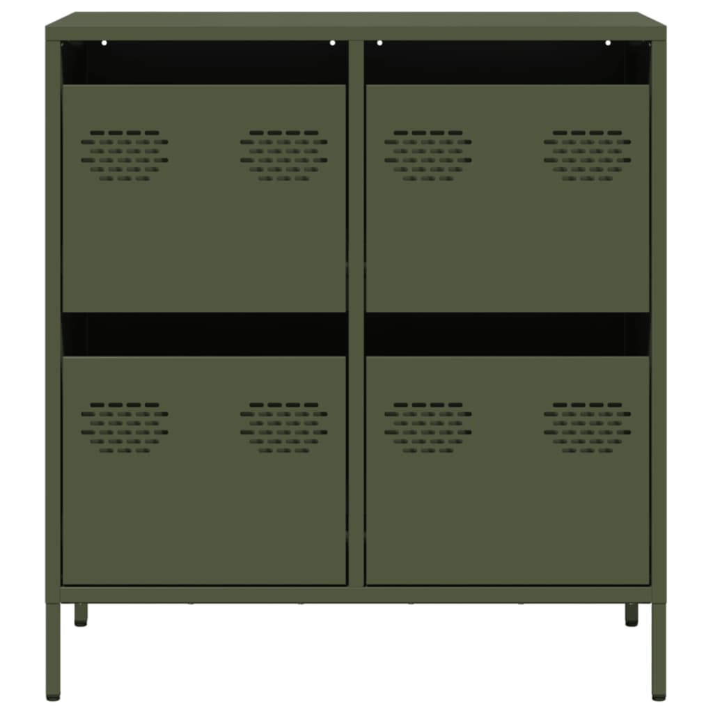 Komoda maslinastozelena 68x39x73,5 cm hladno valjani čelik