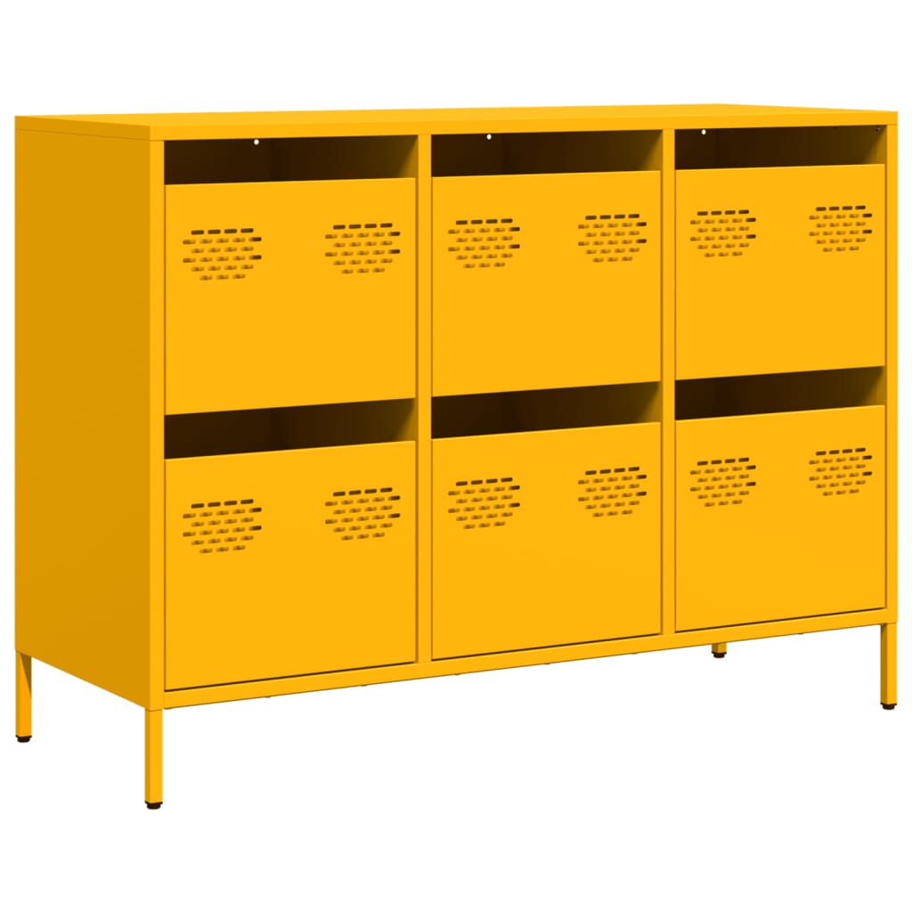 Komoda boja senfa 101,5x39x73,5 cm hladno valjani čelik