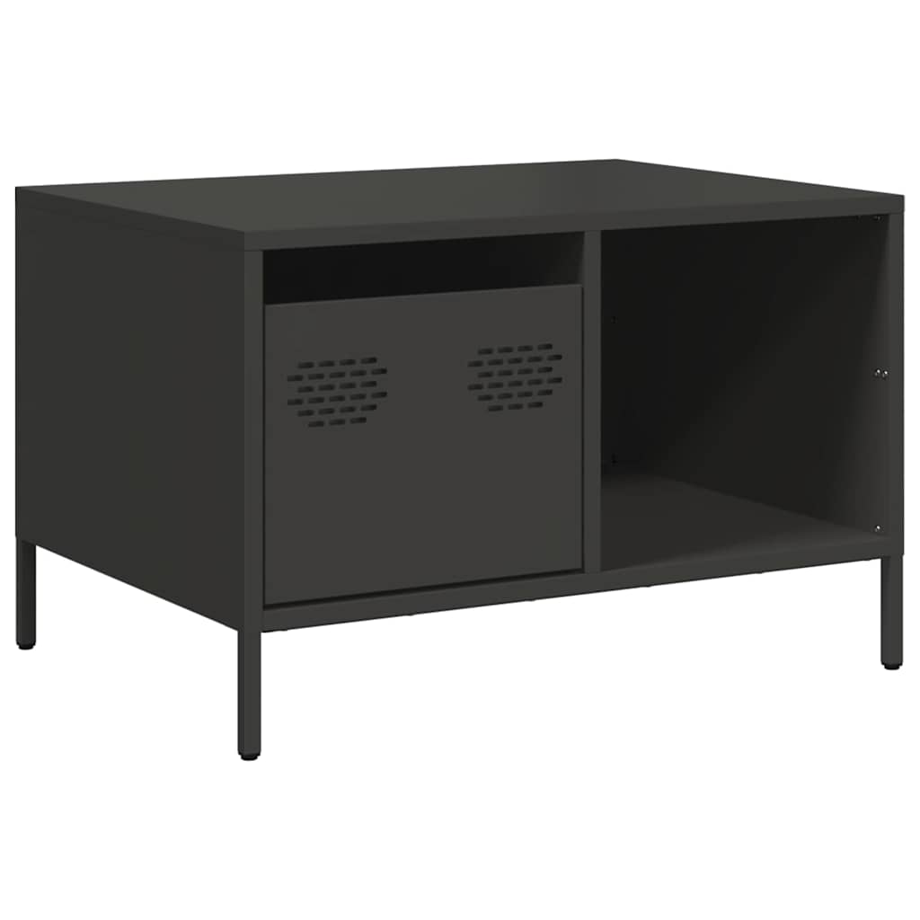 Stolić za kavu crni 68,5x50x43,5 cm od hladno valjanog čelika