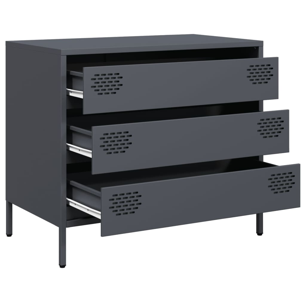 Komoda antracit 68x39x58,5 cm od hladno valjanog čelika