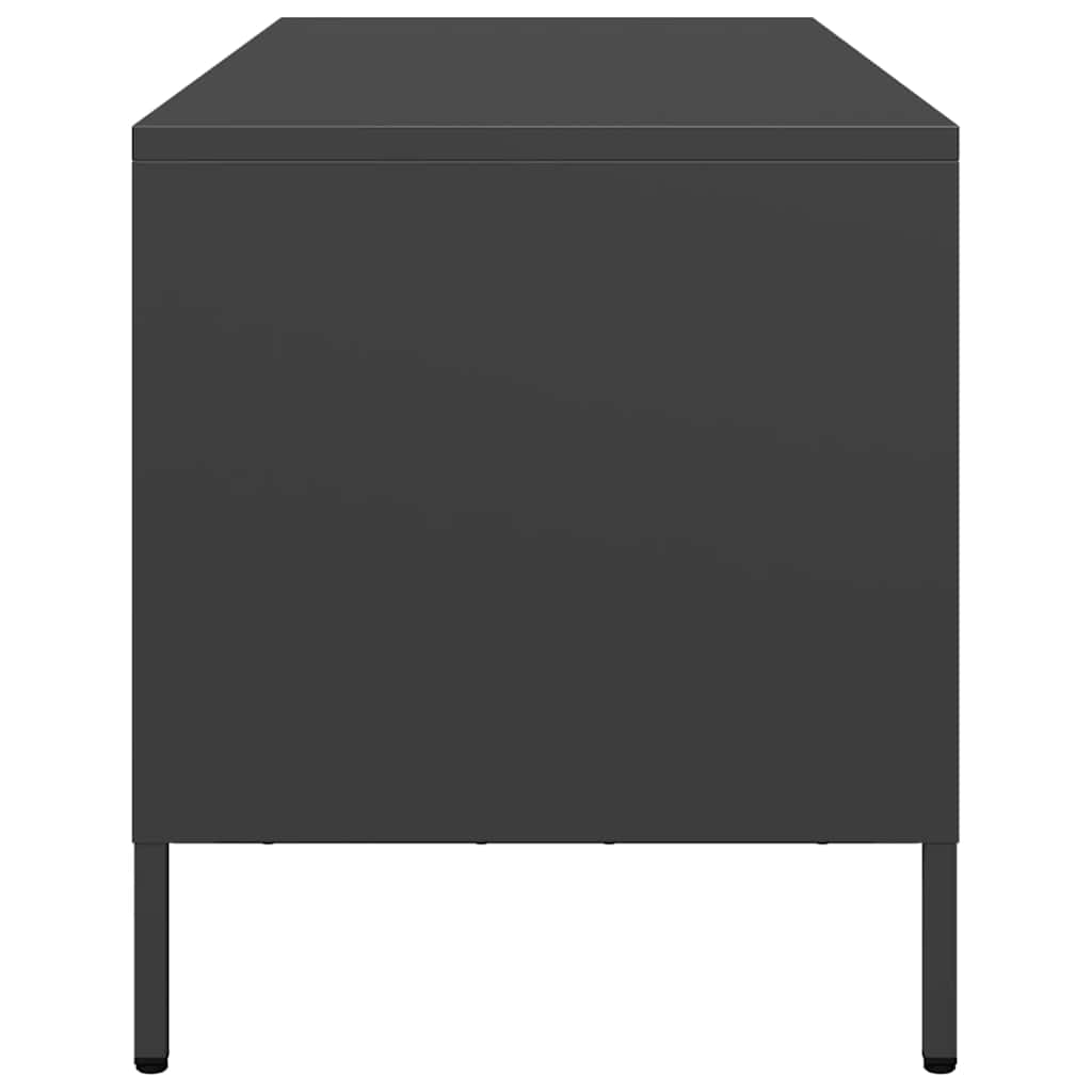 TV ormarić crni 101,5x39x43,5 cm hladno valjani čelik