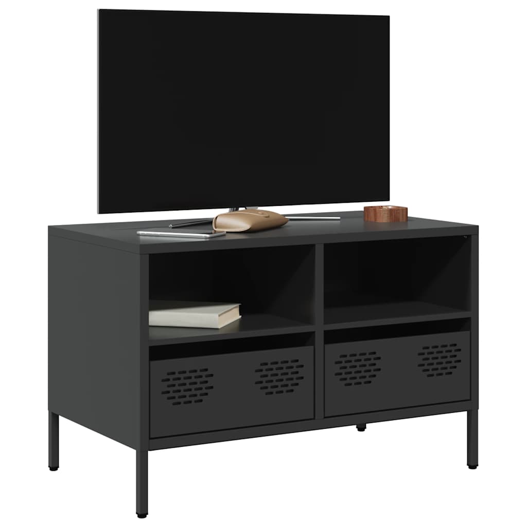 TV ormarić crni 68 x 39 x 43,5 cm hladno valjani čelik