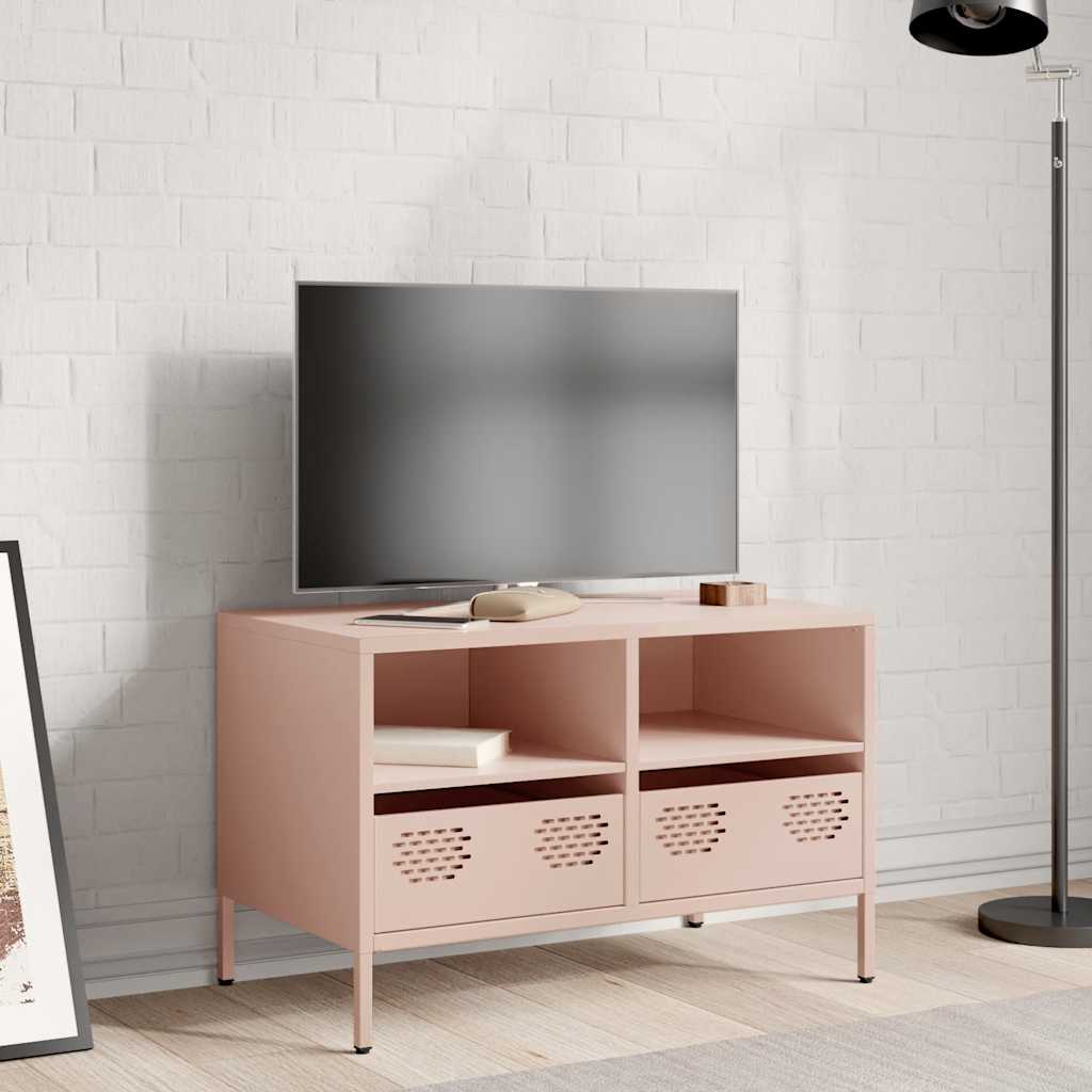 TV ormarić ružičasti 68 x 39 x 43,5 cm hladno valjani čelik