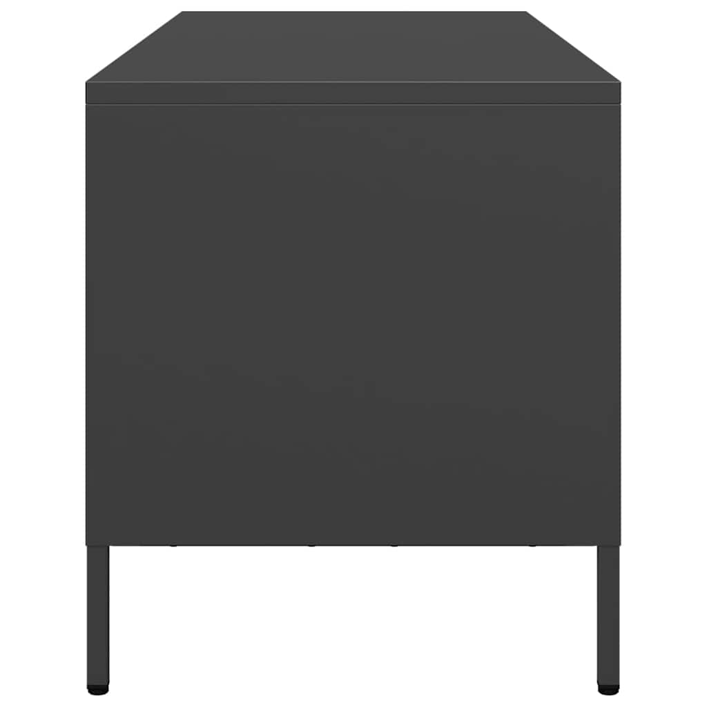 TV ormarić crni 101,5x39x43,5 cm hladno valjani čelik