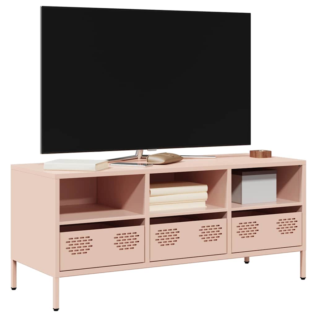 TV ormarić ružičasti 101,5 x 39 x 43,5 cm hladno valjani čelik