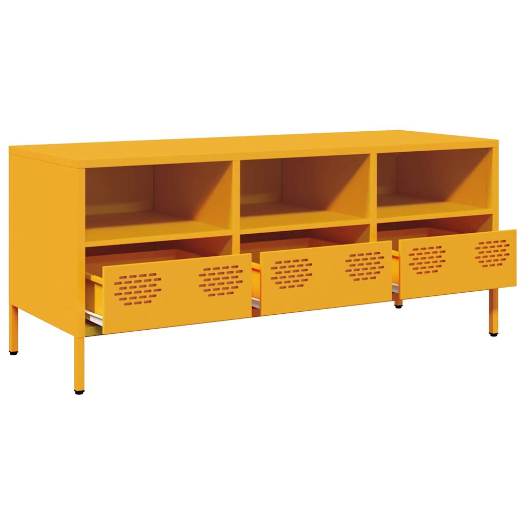 TV ormarić boja senfa 101,5x39x43,5 cm čelični