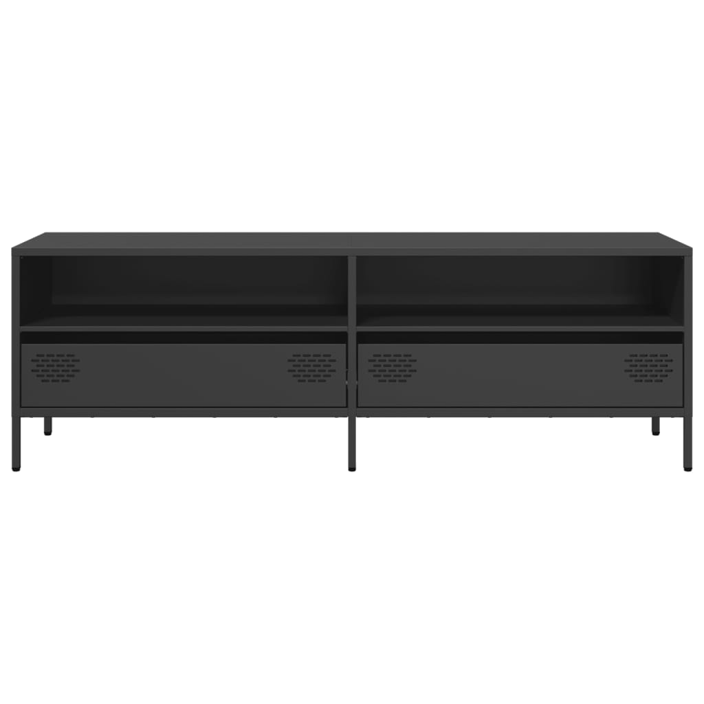 TV ormarić crni 135x39x43,5 cm hladno valjani čelik