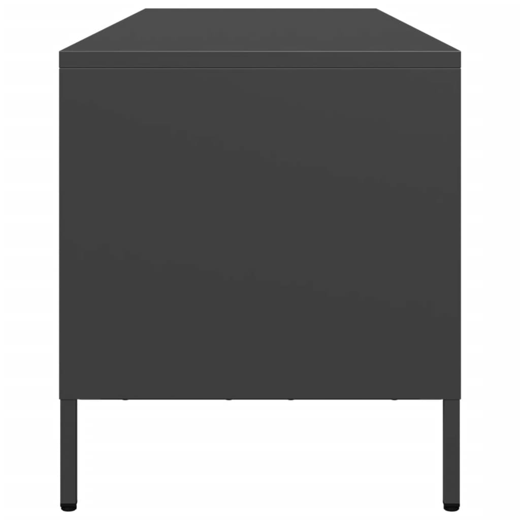 TV ormarić crni 135x39x43,5 cm hladno valjani čelik