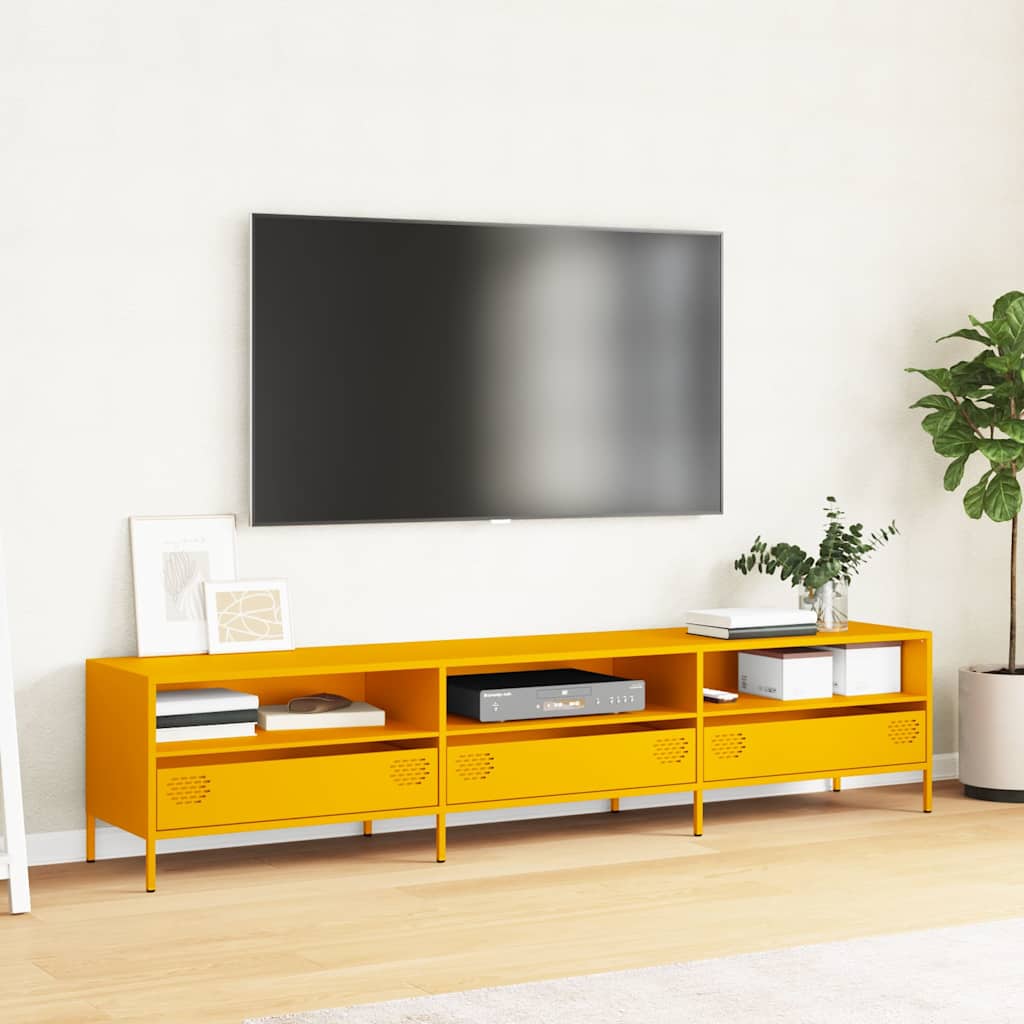TV ormarić senf žuta 202x39x43,5 cm hladno valjani čelik