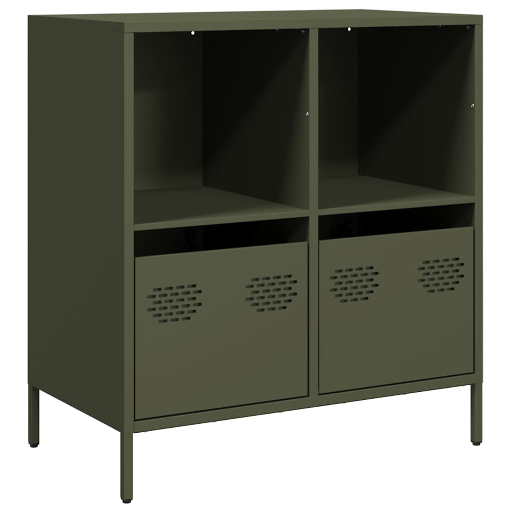 Komoda maslinastozelena 68x39x73,5 cm hladno valjani čelik
