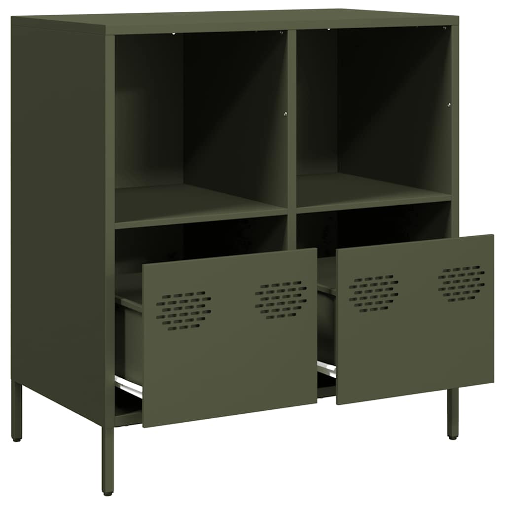 Komoda maslinastozelena 68x39x73,5 cm hladno valjani čelik