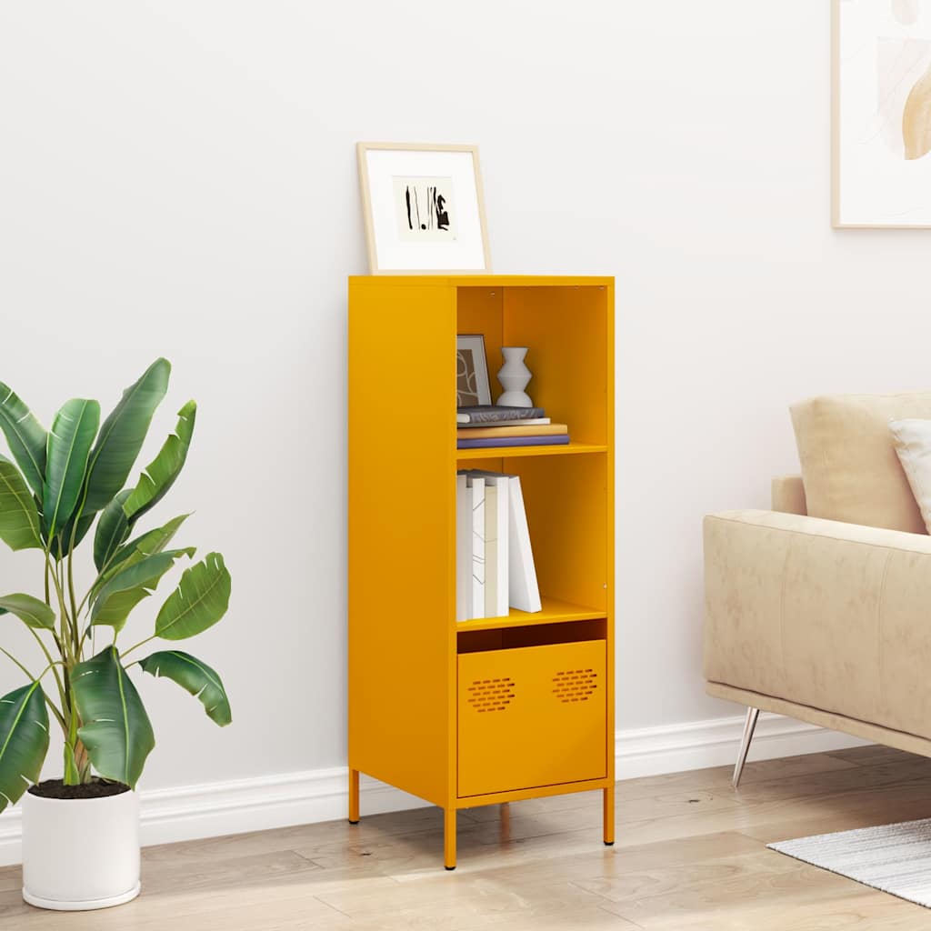 Visoka komoda boja senfa 35x39x103,5 cm od čelika