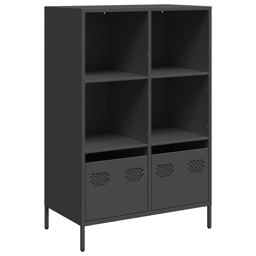 Visoka komoda crna 68x39x103,5 cm od čelika