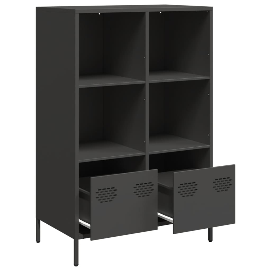 Visoka komoda crna 68x39x103,5 cm od čelika
