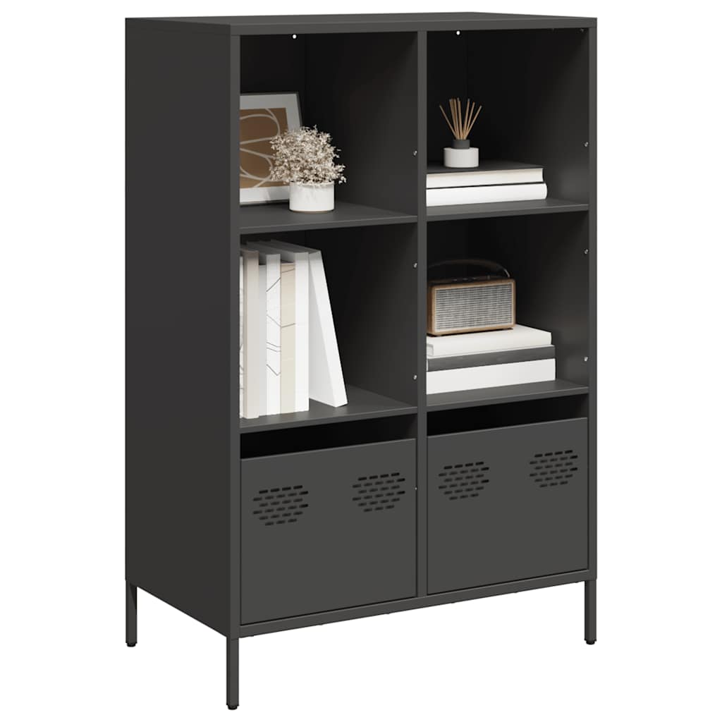 Visoka komoda crna 68x39x103,5 cm od čelika