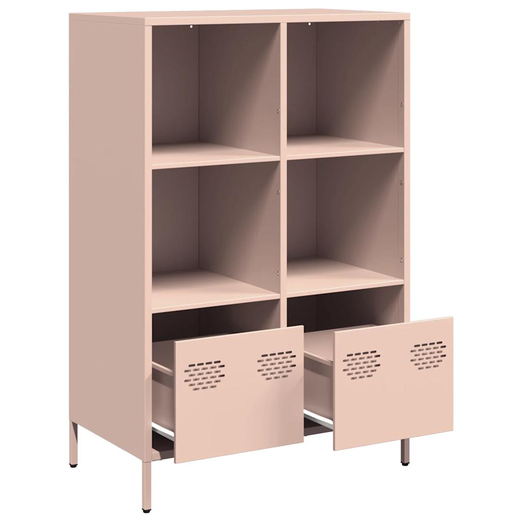 Visoka komoda ružičasta 68x39x103,5 cm čelik