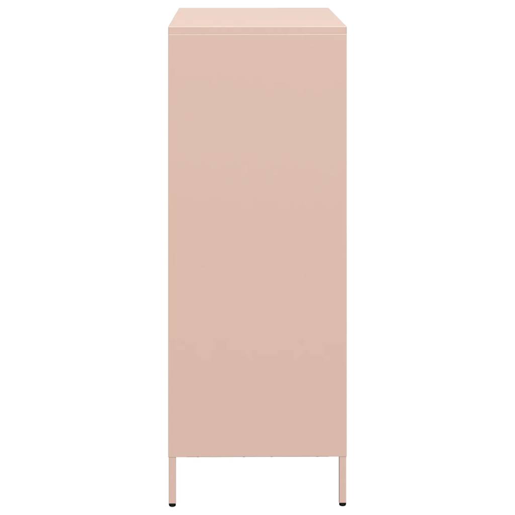 Visoka komoda ružičasta 68x39x103,5 cm čelik