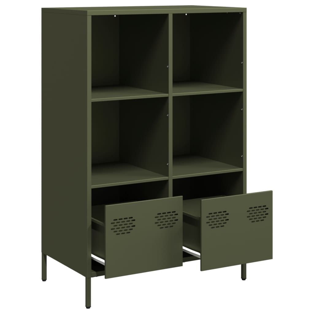Visoka komoda maslinastozeleni 68x39x103,5 cm od čelika