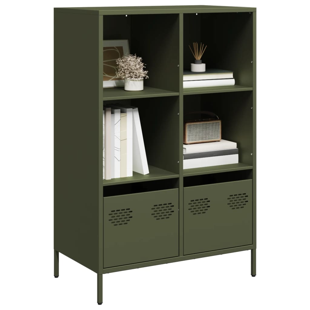 Visoka komoda maslinastozeleni 68x39x103,5 cm od čelika