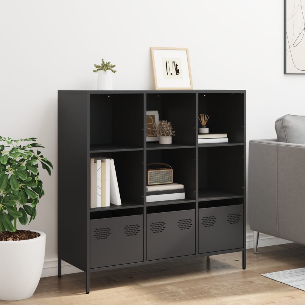 Visoka komoda ružičasta 101,5x39x103,5 cm čelična